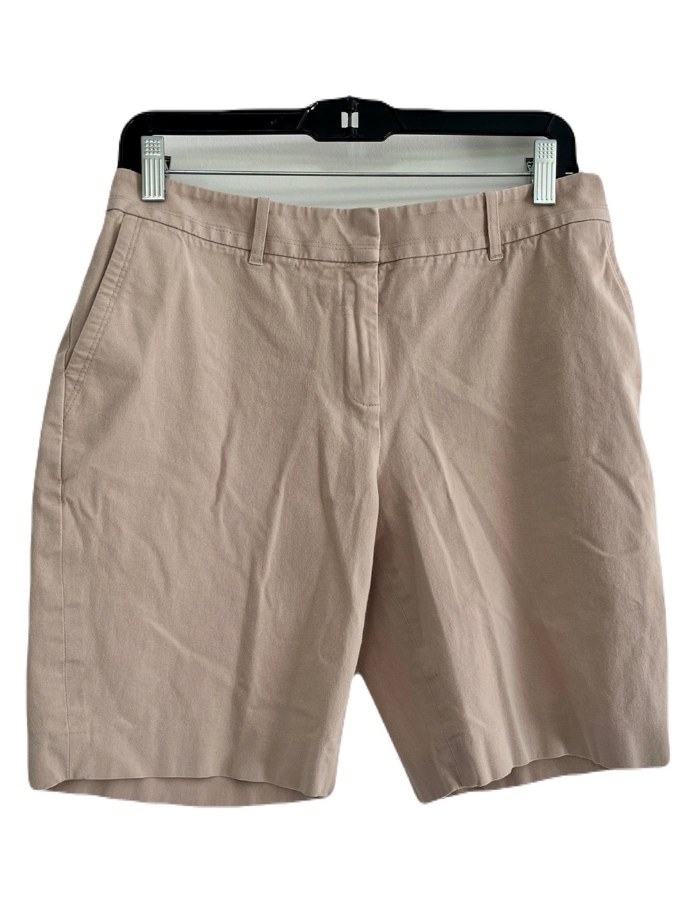 Lafayette 148 Khaki Flat Front Chino Shorts, Size 8